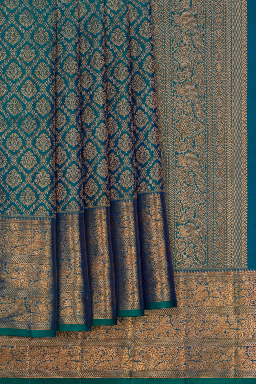 Image of Kanchipattu Brocade Blue Saree